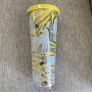 Starbucks 24oz Zebra Tumbler With Yellow Lid